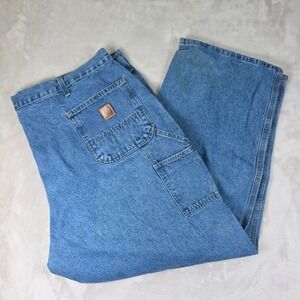 Carhartt Pants Mens 48x30 Blue Carpenter Relaxed B13 Loose Fit Workwear Denim